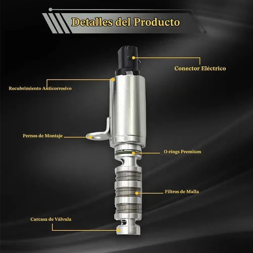 Vista 7 de NLQR 2 piezas de escape de admisión VVT Electroválvula Kit de actuador de posición del árbol de levas 24355-2E100 24375-2E100 Compatible con Hyundai