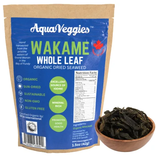 Vista 9 de Whole Leaf Kombu - Maine Coast - Verduras marinas para dietas cetogénicas, paleo, vegetarianas y veganas, algas marinas orgánicas sin gluten, 1 onza