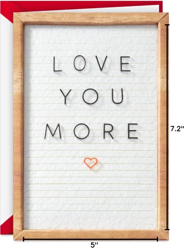 Vista 7 de Tarjeta de cumpleaños romántica Hallmark Signature (Love You More Letterboard)