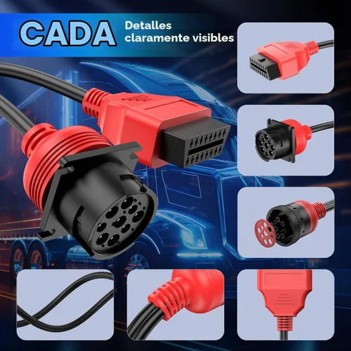 Vista 8 de Autel J1939 9 Pin al cable adaptador hembra OBD2, trabajo con escáner