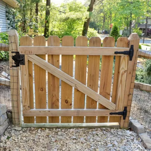 Vista 7 de TRIPLE DEER Pestillo de puerta de valla autobloqueante, montaje en poste de vinilo resistente, herrajes de puerta de madera de cierre automático