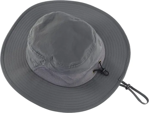 Vista 2 de Connectyle Sombrero de sol de ala ancha UPF 50+ para hombre, transpirable, para pesca, senderismo, safari, viajes Gris oscuro