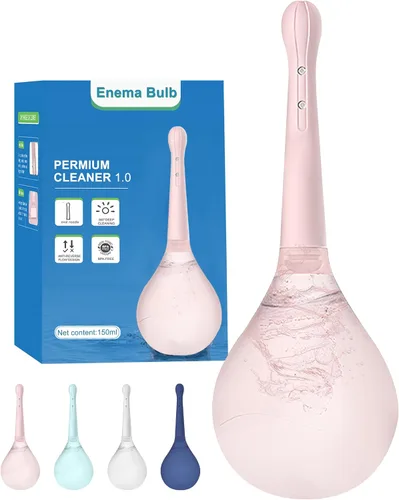 Vista 9 de Enema Ducha para hombres y mujeres – Bombilla anal antirretroceso con punta de pulverización de 5 aperturas, kit portátil de 5.1 fl oz para higiene