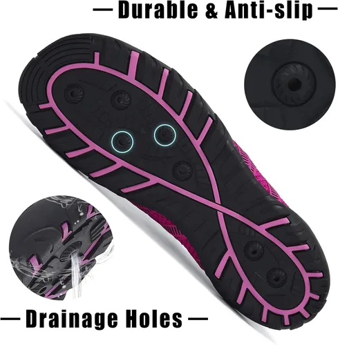 Vista 6 de Kararao Water Shoes for Women Men, Adult Quick Drying Aqua Sneakers with Draining Hole, Lightweight Non Slip Beach Swim Pool Fishing River Sand Yoga