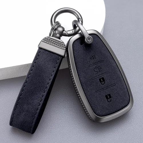 Vista 6 de YO&YOYE Funda compatible con llavero Chevy con llavero de piel para Chevrolet Equinox Malibu Cruze Camaro Tahoe Silverado Traverse Blazer Sonic