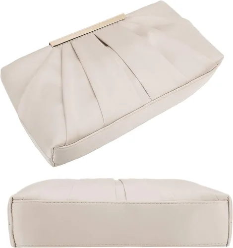 Vista 5 de CHARMING TAILOR Bolso de noche elegante plisado de satén formal simple y elegante para mujer