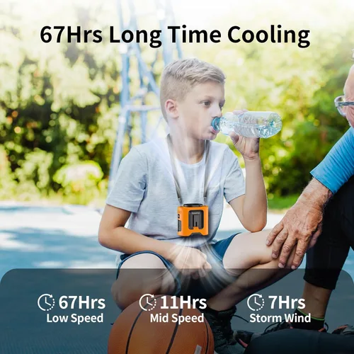 Vista 4 de Socool - Ventilador de cintura portátil de 14500 mAh con rotación de 360, mini ventilador personal recargable con clip personal para camisa, 67
