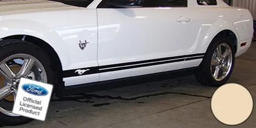 Vista 9 de Adhesivos de rayas laterales para puerta de panel basculante para Ford Mustang Negro (brillo) - RAA - CB
