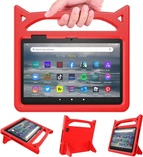 Vista 3 de Funda para tablet de 7 pulgadas para niños, ligera, a prueba de golpes, con soporte de asa. iPad Samsung Lenove TCL Onn Nokia de 7 pulgadas (azul)