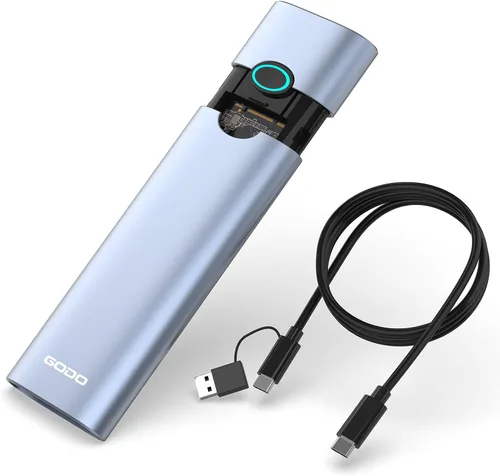 Vista 9 de GODO Carcasa SSD NVMe M.2 de 40 Gbps, carcasa de aluminio tipo C USB4.0, instalación sin herramientas, compatible con SSD tamaño 2230/2242/2260/2280