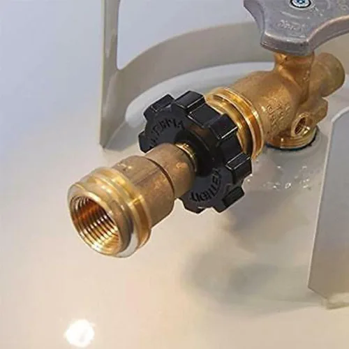 Vista 5 de Adaptador de tanque de propano Uenede Brass POL a QCC1 con llave Convierte la válvula de servicio del tanque POL LP a manguera QCC1/Type1