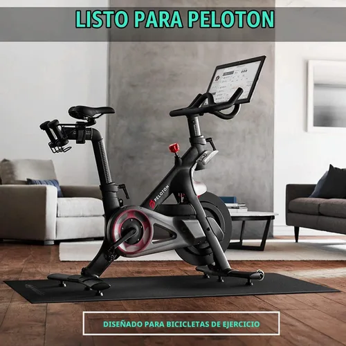 Vista 2 de Powr Labs Alfombrilla de bicicleta compatible con Peloton, cinta de correr, equipo de ejercicio, elíptica, almohadilla para caminar, entrenadores