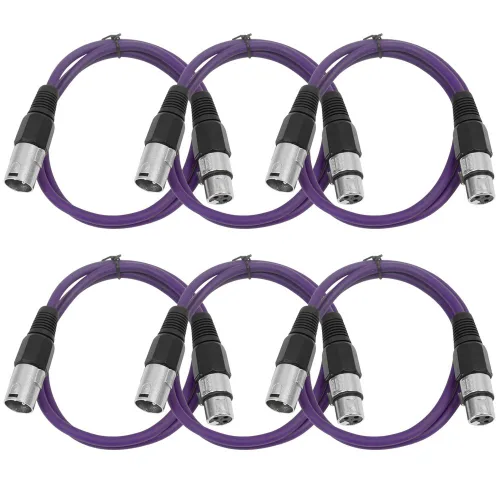 Vista 59 de SEISMIC AUDIO - SAXLX-2 - Paquete de 6 cables de conexión XLR macho a XLR hembra de 2 pies - Equilibrados - Cables de conexión de 2 pies