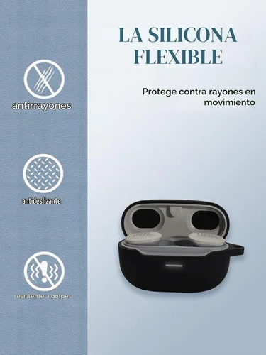 Vista 4 de Funda para JBL Endurance Race TWS True Wireless Sports Earbuds, WUNIAK Soft Silicone Protector, portátil, resistente a los arañazos, a los golpes