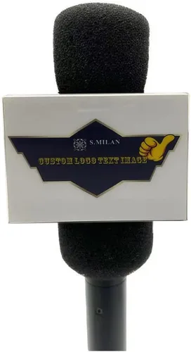 Vista 4 de Cubo personalizado para micrófono con logo, micrófono en forma de cubo con bandera, portátil, ABS moldeado por inyección, cubo cuadrado HD con Negro