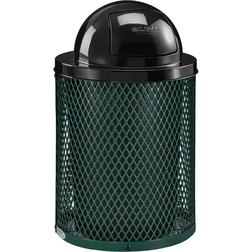 Vista 11 de Global Industrial Bote de basura comercial para exteriores de 36 galones con tapa de cúpula, forro de plástico y kit de anclaje incluido, 23-1/2