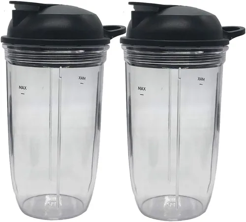 Vista 6 de Jarra personal de repuesto para exprimidor de 18 onzas (paquete de 2 unidades) compatible con NutriBullet Blender Combo