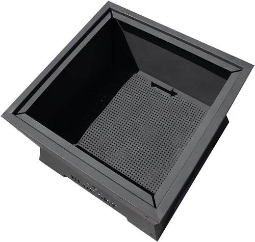Vista 9 de Blue Sky Outdoor Living Fogata cuadrada de acero sin humo para patio, recogedor de cenizas extraíble, color negro