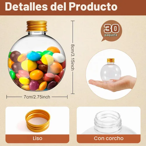 Vista 2 de 30 botellas de plástico para arte de arena, 6 onzas, forma de Dorado