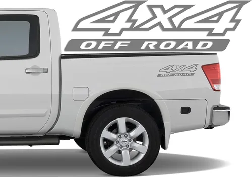 Vista 5 de 2 calcomanías de vinilo azules personalizadas 4x4 Off-Road para Nissan Titan King Crew Cab LE SE