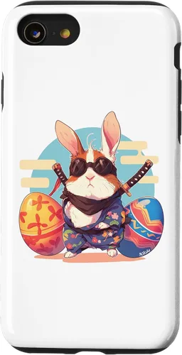 Vista 13 de iPhone 15 coloridos huevos de Pascua caza Ninja conejillo de indias con orejas de conejo