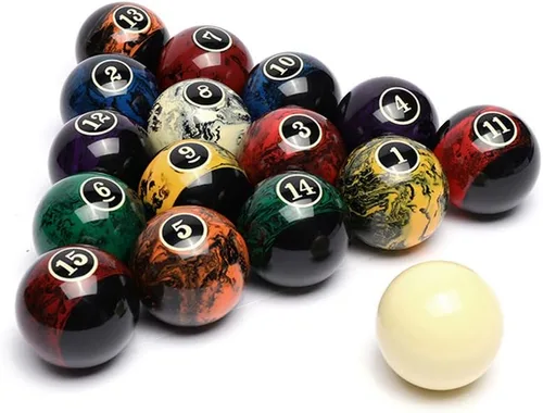 Vista 2 de CUPPA Juego de bolas de billar/bolas de billar profesional, 16 bolas completas para mesas de billar