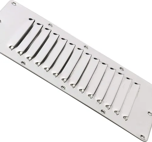 Vista 6 de Amarine Made Ventilación marina rectangular con listones de acero inoxidable para yates y barcos - 07720S - 5" X 9" (4)