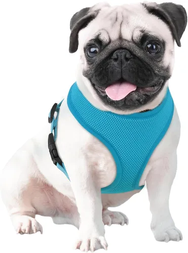 Vista 29 de MoNiBloom Arnés para perro de tamaño pequeño, chaleco acolchado suave para cachorros para caminar, correr, entrenar - negro, XS