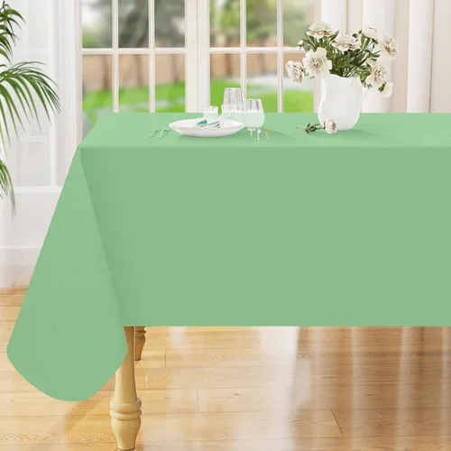 Vista 15 de Smiry Mantel cuadrado de vinilo impermeable de 54x54 pulgadas, protector de manteles de vinilo lavables, funda de mesa resistente a derrames de Beige