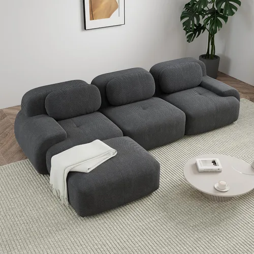 Vista 43 de Sofá sin hueso de 82 pulgadas, cómodo sofá cama de dos plazas, sofá comprimido con asiento profundo, sofá nube de pana para sala de estar