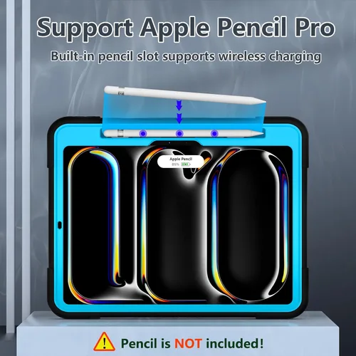 Vista 4 de TSQQST Funda para iPad Pro de 11 pulgadas Funda M4 5ª generación 2024, iPad Pro 11 Funda con soporte para lápiz + soporte, funda protectora