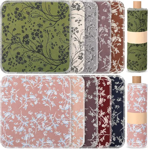 Vista 9 de Redbaker 50 piezas de toallas de papel reutilizables, paños de algodón reutilizables sin papel, toallas de papel absorbentes lavables