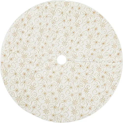 Vista 2 de Libima Falda grande de árbol de Navidad de 60 pulgadas, color blanco con copos de nieve de lentejuelas doradas, falda de árbol de Navidad de piel