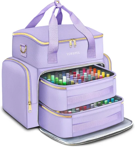 Vista 17 de YOREPEK XL - Estuche organizador de esmalte de uñas para 96 a 100 botellas Rosa-96bottles