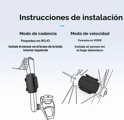 Vista 7 de GEOID Sensor de cadencia/velocidad CS600 para ciclismo, ANT+/Bluetooth Sensor inalámbrico de RPM de bicicleta compatible con computadoras