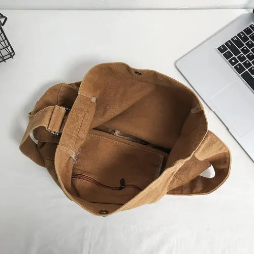 Vista 6 de Bolso bandolera de lona para mujeres y hombres, bolso de hombro casual, bolsa de mano, bolsa de mensajero, bolsa cruzada