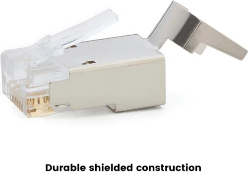 Vista 5 de trueCABLE Cat6/6A RJ45 Pass Through - Enchufes modulares, conector de tierra externo blindado (STP), listado UL, crimpado EZ, chapado en oro, 3