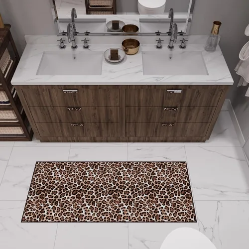 Vista 10 de Ottomanson Alfombra de pasillo lavable con estampado de guepardo 2x6