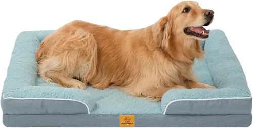 Vista 17 de Sofá para perros y gatos, sofá lavable para mascotas pequeñas, 30 Acogedora cama estilo sofá con lados elevados, amortiguación de felpa y una funda