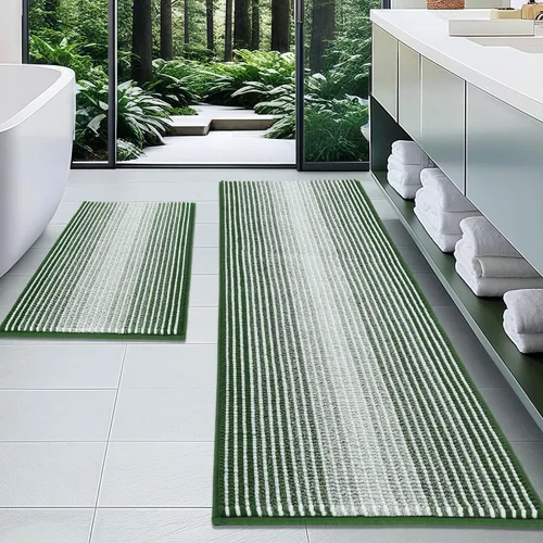 Vista 121 de BSICPRO Tapetes de baño de felpilla, 20 x 32 pulgadas, antideslizantes, absorbentes, suaves, peludos, para baño, lavables a máquina (salvia)