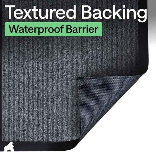 Vista 38 de Gorilla Grip - Tapete afelpado original de goma con perfil bajo, resistente, duradero, impermeable y fácil de limpiar para interior y exterior Marrón