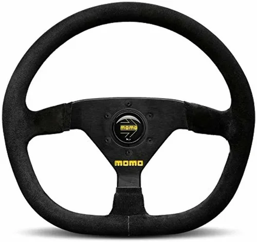 Vista 4 de MOMO Motorsport MOD. 30 con botones, volante de carreras de ante negro, radios negros, anodizados y cepillados, 320 mm - R1960/32SHB