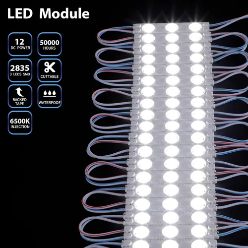 Vista 4 de Riakrum 500 unidades de módulo LED blanco 6500k 1.2W LED Storefront impermeable luces de repuesto para inflables módulo decorativo luz con cinta