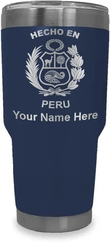 Vista 37 de LaserGram Vaso aislado al vacío de 20 onzas, hecho en Perú, grabado personalizado incluido (negro)