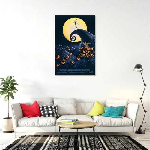 Vista 3 de Tim Burton's The Nightmare Before Christmas - Póster de película (estilo regular, color blanco) (tamaño: 24 x 36 pulgadas)