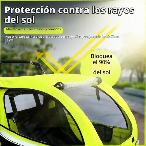 Vista 2 de Booyah Strollers Remolque de bicicleta de bebé doble 3 en 1 para niños, carriola, cochecito con suspensión, capacidad de 88 libras, diseño apto