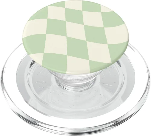 Vista 8 de PopSockets PopSockets intercambiables a cuadros verdes pastel danés
