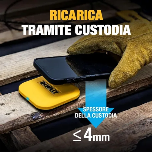 Vista 5 de DEWALT - Cargador inalámbrico resistente de 10 W máximo, almohadilla de carga rápida inalámbrica compatible con iPhone 17/16/15/14/13/12/11/X/8 Pro