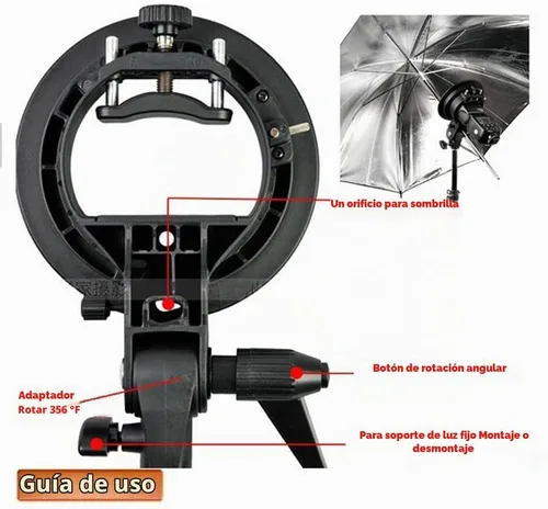 Vista 6 de Godox soporte Bowens tipo S para flash snoot y ventana flexible