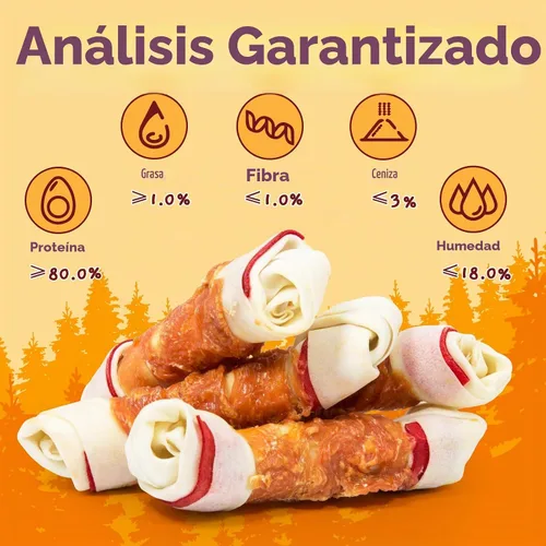 Vista 4 de Jungle Calling Huesos de nudo de cuero crudo envueltos en pollo